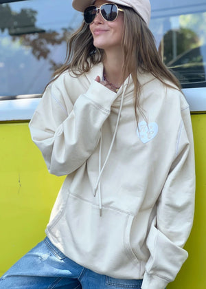 HAMMILL & CO My Boyfriends Oversized Hoodie - Natural SWEATER - Zabecca Living
