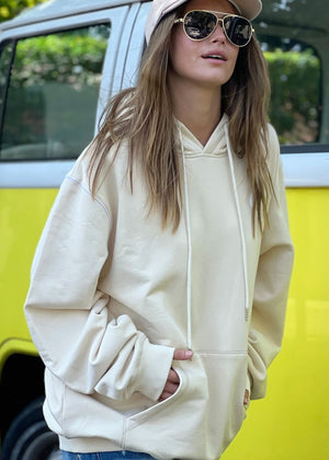 HAMMILL & CO My Boyfriends Oversized Hoodie - Natural SWEATER - Zabecca Living