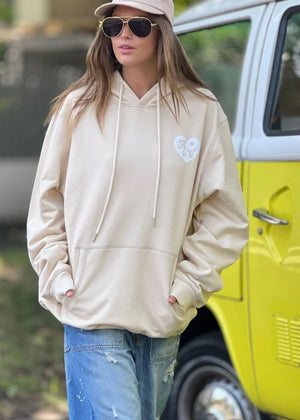 HAMMILL & CO My Boyfriends Oversized Hoodie - Natural SWEATER - Zabecca Living