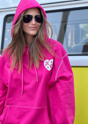 HAMMILL & CO My Boyfriends Oversized Hoodie - Pink SWEATER - Zabecca Living
