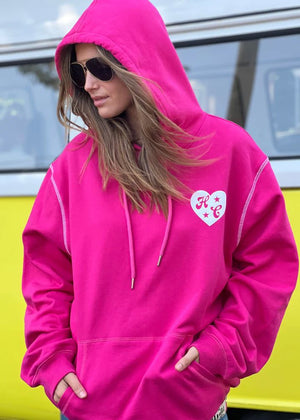 HAMMILL & CO My Boyfriends Oversized Hoodie - Pink SWEATER - Zabecca Living