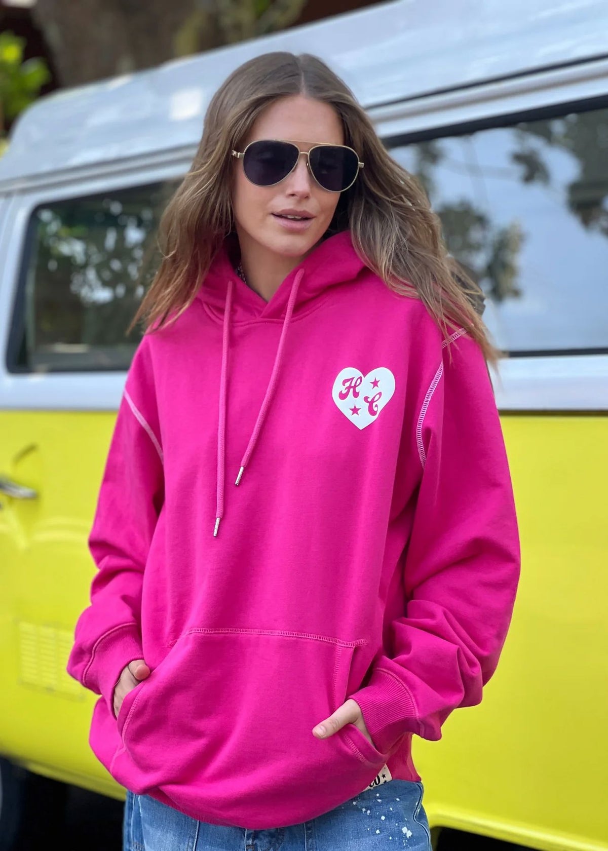 HAMMILL &amp; CO My Boyfriends Oversized Hoodie - Pink SWEATER - Zabecca Living