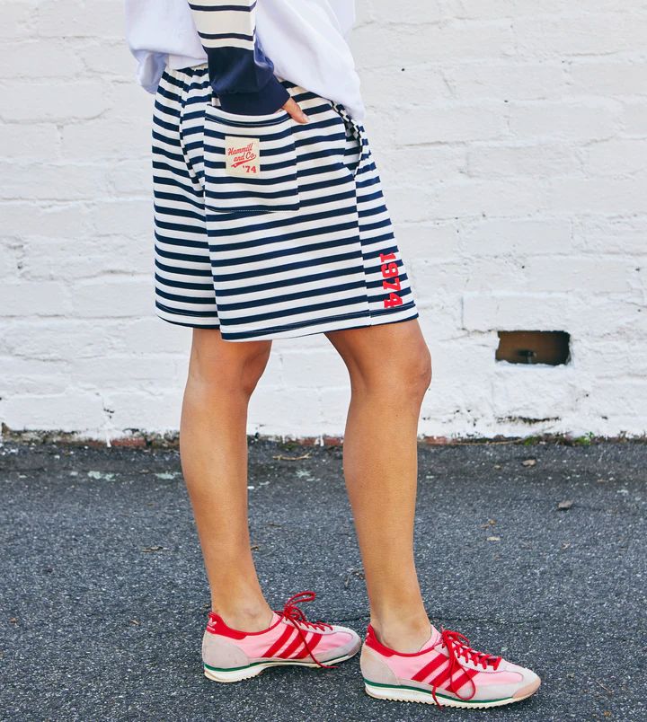 HAMMILL &amp; CO Retro Stripe Shorts - Navy/White SHORTS - Zabecca Living