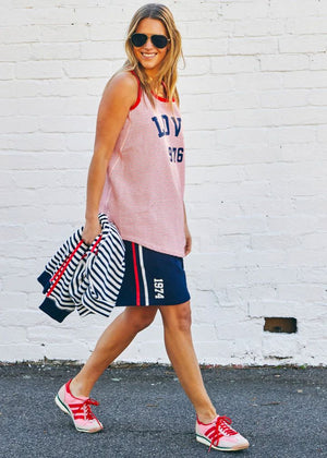 HAMMILL & CO Retro Stripe Tank - Red/White Tank - Zabecca Living