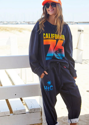 HAMMILL & CO Sunset California Sweat - Navy SWEATER - Zabecca Living