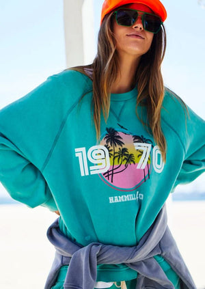 HAMMILL & CO Vintage Beach Sweat - Faded Jade SWEATER - Zabecca Living