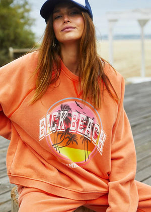 HAMMILL & CO Vintage Beach Sweat - Faded Orange SWEATER - Zabecca Living