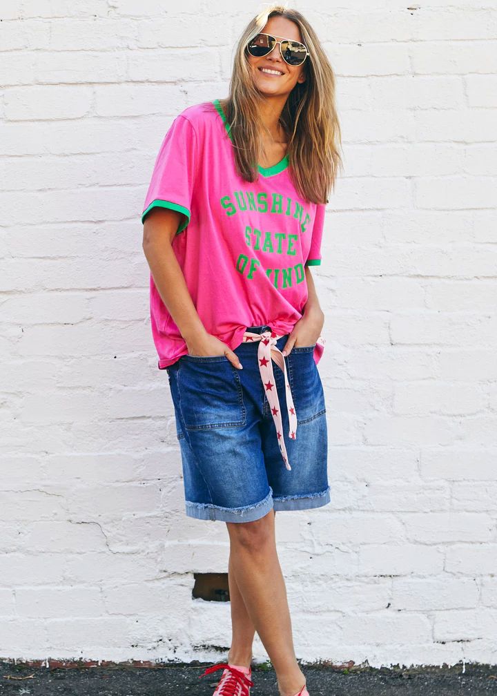 HAMMILL &amp; CO Weekend Stretch Short - Dark Denim SHORTS - Zabecca Living