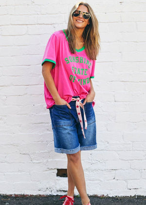 HAMMILL & CO Weekend Stretch Short - Dark Denim SHORTS - Zabecca Living