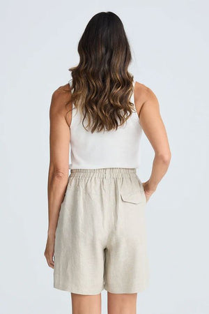 HOLIDAY Captain Shorts - Natural Linen SHORTS - Zabecca Living