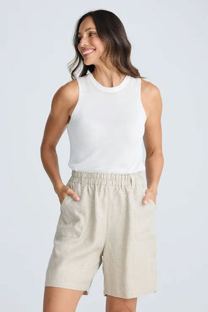 HOLIDAY Captain Shorts - Natural Linen SHORTS - Zabecca Living