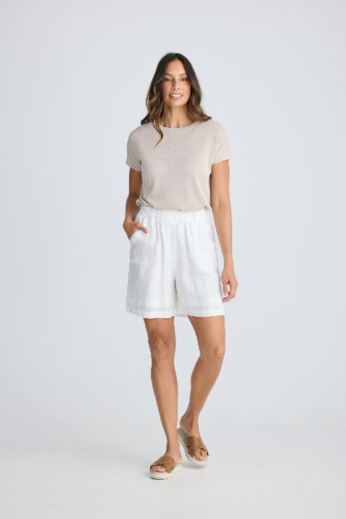 HOLIDAY Captain Shorts - White Linen SHORTS - Zabecca Living