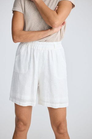HOLIDAY Captain Shorts - White Linen SHORTS - Zabecca Living