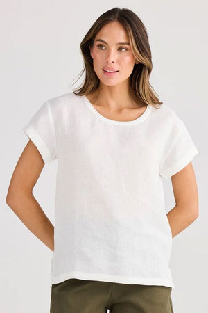 HOLIDAY Captain Tee - White Linen Tee - Zabecca Living