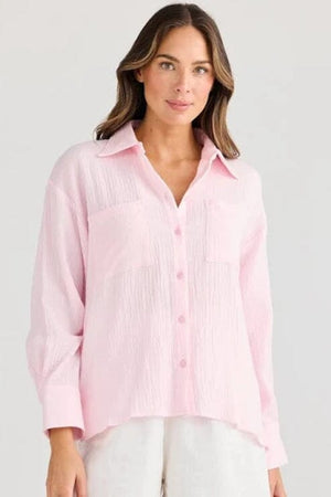 HOLIDAY Coral Shirt - Baby Pink Shirts & Blouses - Zabecca Living