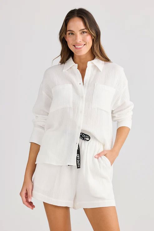 HOLIDAY Coral Shirt - White Shirts &amp; Blouses - Zabecca Living