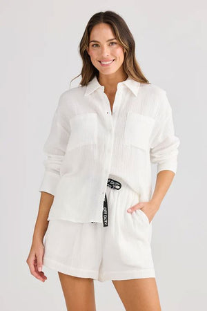 HOLIDAY Coral Shirt - White Shirts & Blouses - Zabecca Living