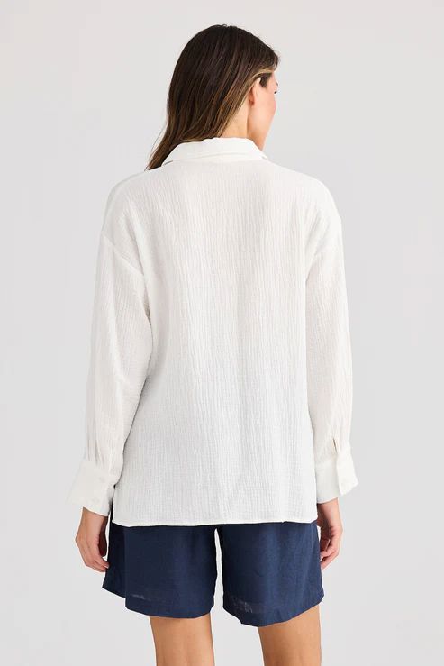 HOLIDAY Coral Shirt - White Shirts &amp; Blouses - Zabecca Living