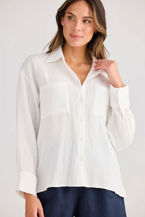 HOLIDAY Coral Shirt - White Shirts &amp; Blouses - Zabecca Living