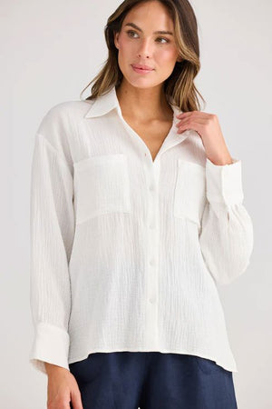 HOLIDAY Coral Shirt - White Shirts & Blouses - Zabecca Living