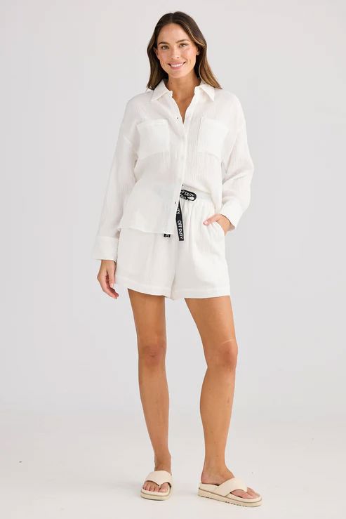 HOLIDAY Coral Shirt - White Shirts &amp; Blouses - Zabecca Living