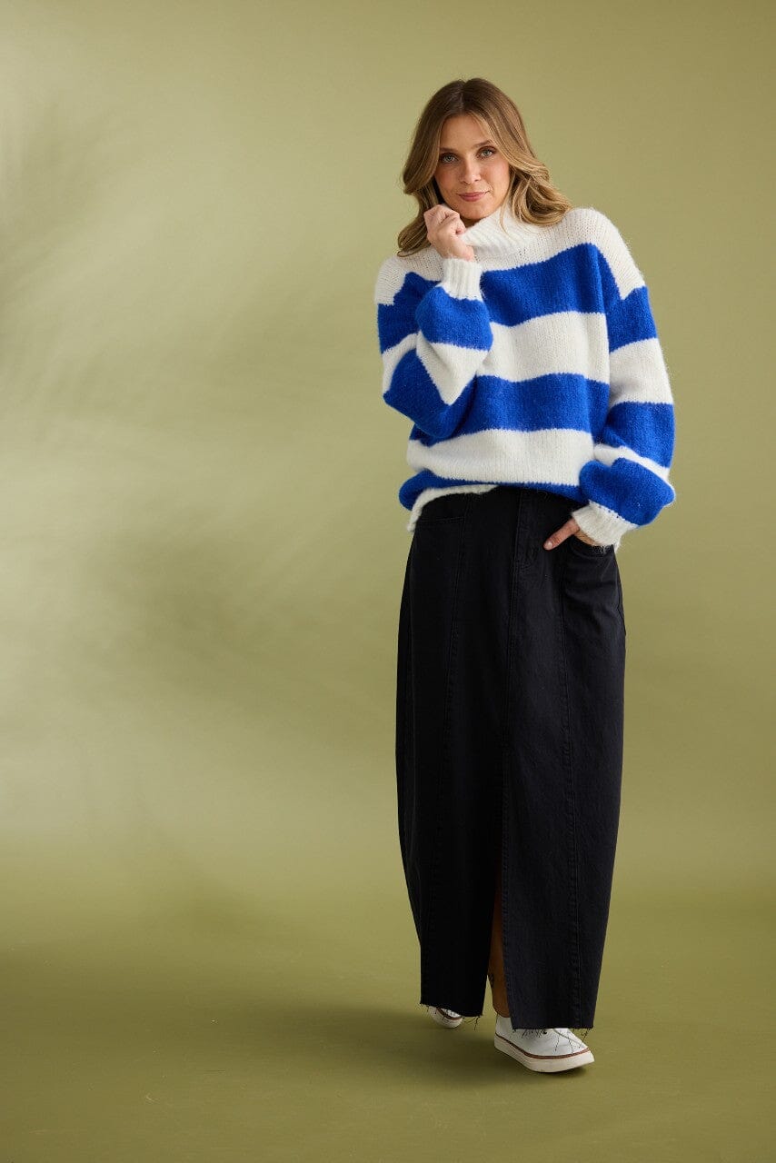 HOLIDAY Island Knit - Cobalt Stripe Jumpers + Knitwear - Zabecca Living