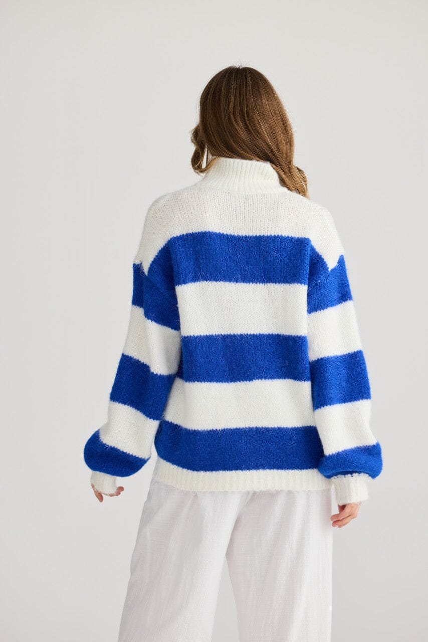 HOLIDAY Island Knit - Cobalt Stripe Jumpers + Knitwear - Zabecca Living
