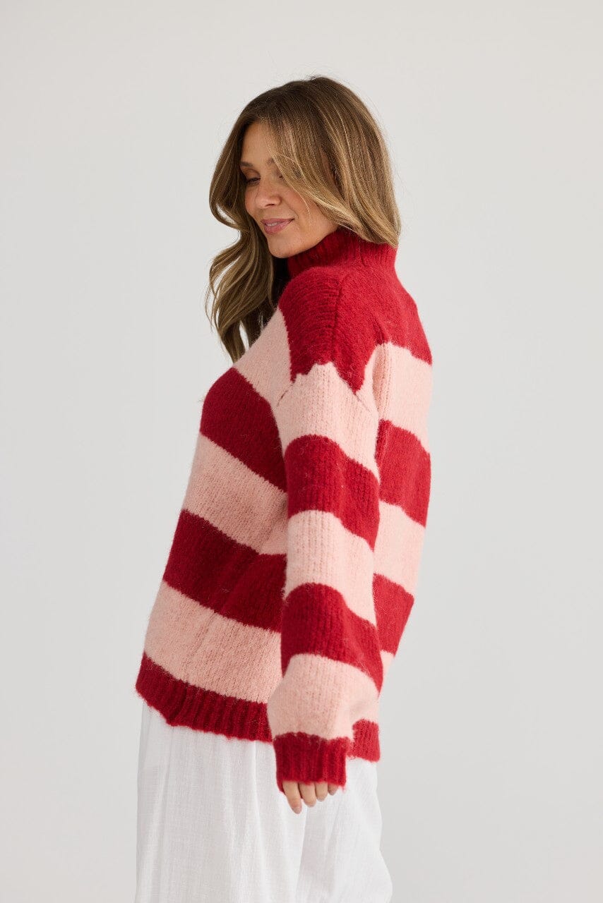 HOLIDAY Island Knit - Red Stripe Jumpers + Knitwear - Zabecca Living
