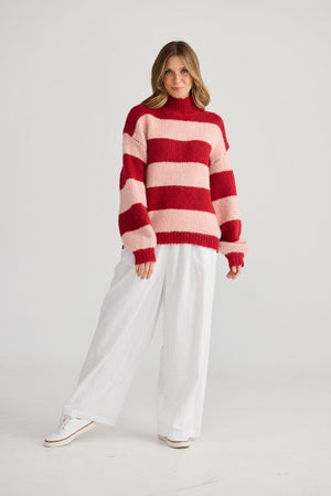 HOLIDAY Island Knit - Red Stripe Jumpers + Knitwear - Zabecca Living