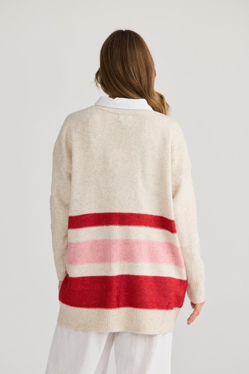 HOLIDAY On Deck Cardi - Red Stripe CARDIGAN - Zabecca Living