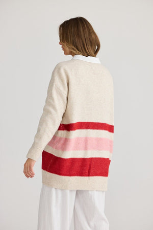 HOLIDAY On Deck Cardi - Red Stripe CARDIGAN - Zabecca Living