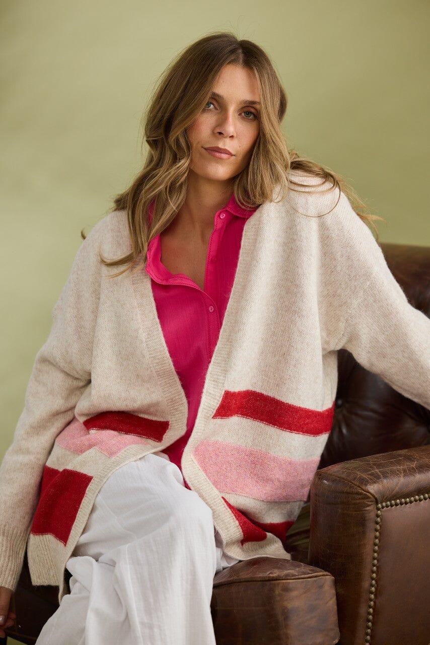 HOLIDAY On Deck Cardi - Red Stripe CARDIGAN - Zabecca Living