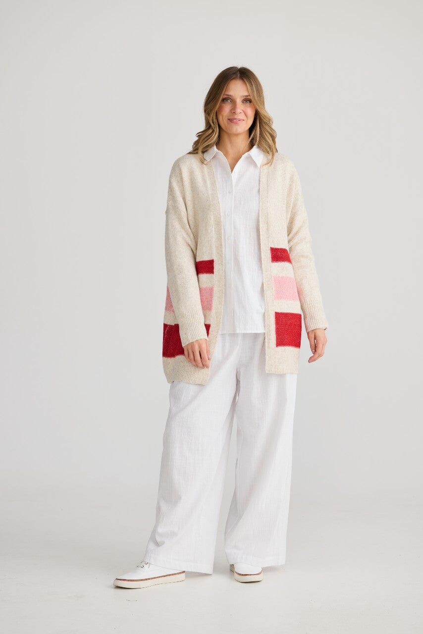 HOLIDAY On Deck Cardi - Red Stripe CARDIGAN - Zabecca Living
