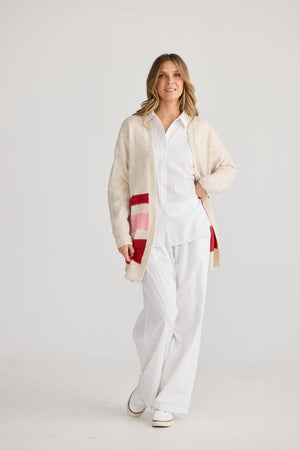 HOLIDAY On Deck Cardi - Red Stripe CARDIGAN - Zabecca Living