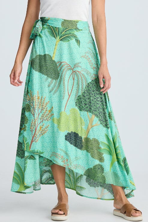 HOLIDAY Tropics Wrap Skirt - Rainforest Print SKIRT - Zabecca Living