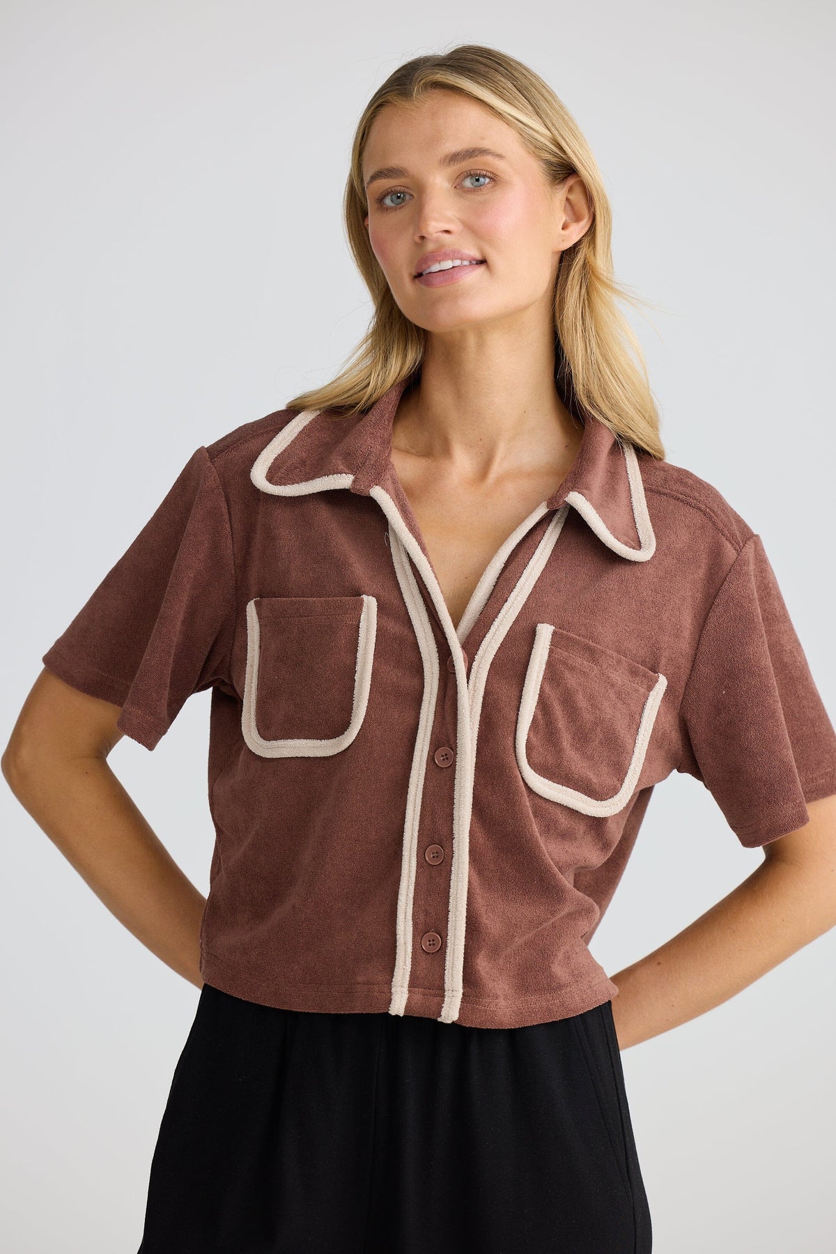 HOMELOVE Floor Plan Shirt - Coffee Shirts &amp; Blouses - Zabecca Living