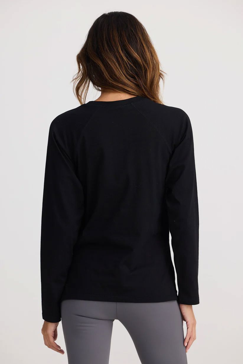 HOMELOVE Oh Sunday Top - Black Long Sleeve Tee - Zabecca Living