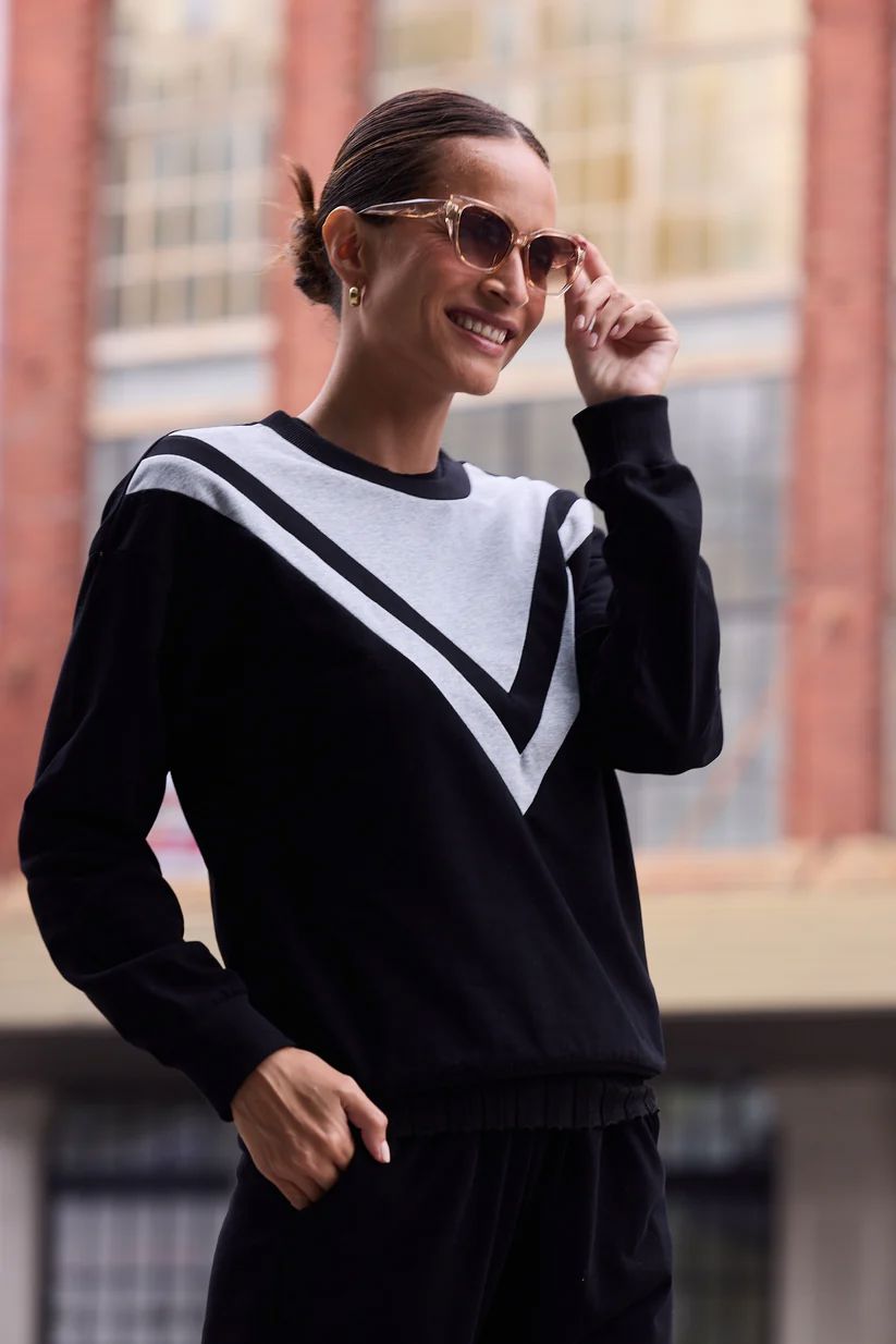 HOMELOVE Walk Up Sweater - Black w Grey Jumpers + Knitwear - Zabecca Living