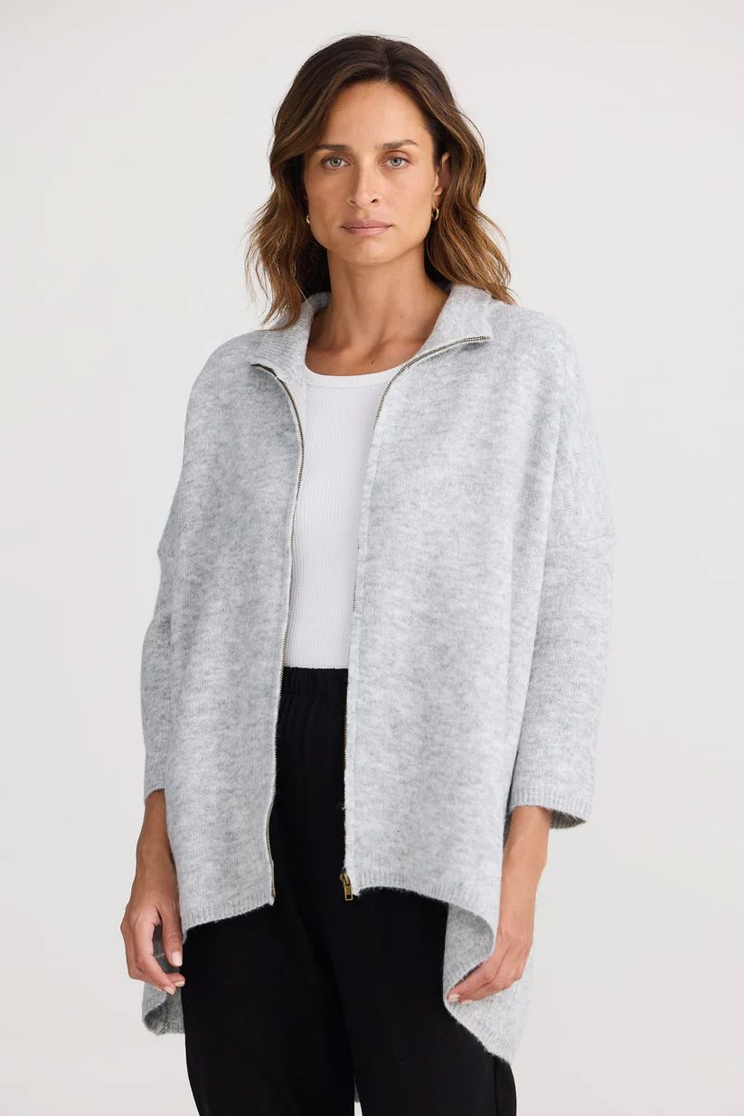 HOMELOVE Woodside Poncho - Grey Marle Jumpers + Knitwear - Zabecca Living