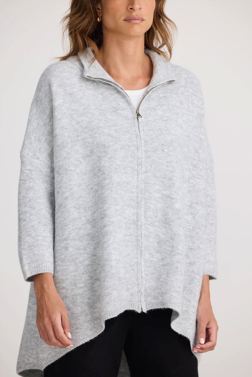 HOMELOVE Woodside Poncho - Grey Marle Jumpers + Knitwear - Zabecca Living