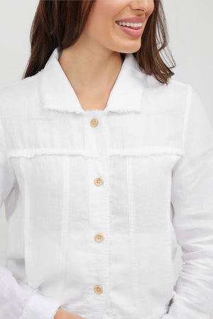 HUMIDITY LIFESTYLE Bella Linen Jacket - White Jacket - Zabecca Living