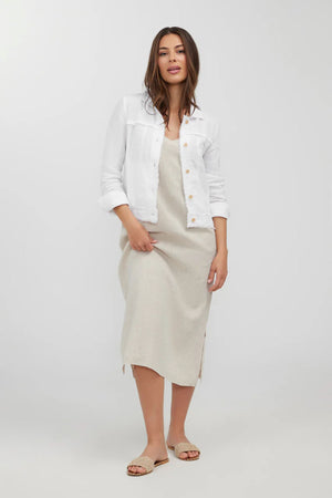 HUMIDITY LIFESTYLE Bella Linen Jacket - White Jacket - Zabecca Living