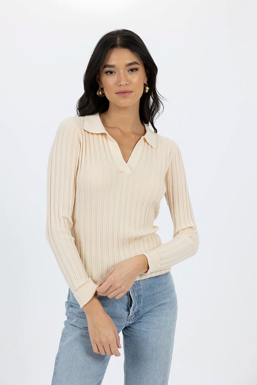 HUMIDITY LIFESTYLE Elise Top - Cream Jumpers + Knitwear - Zabecca Living