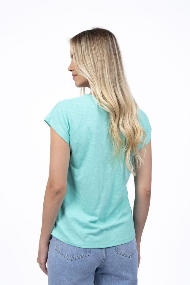 HUMIDITY LIFESTYLE Must Have V-Neck Tee - Lagoon Green Tee - Zabecca Living