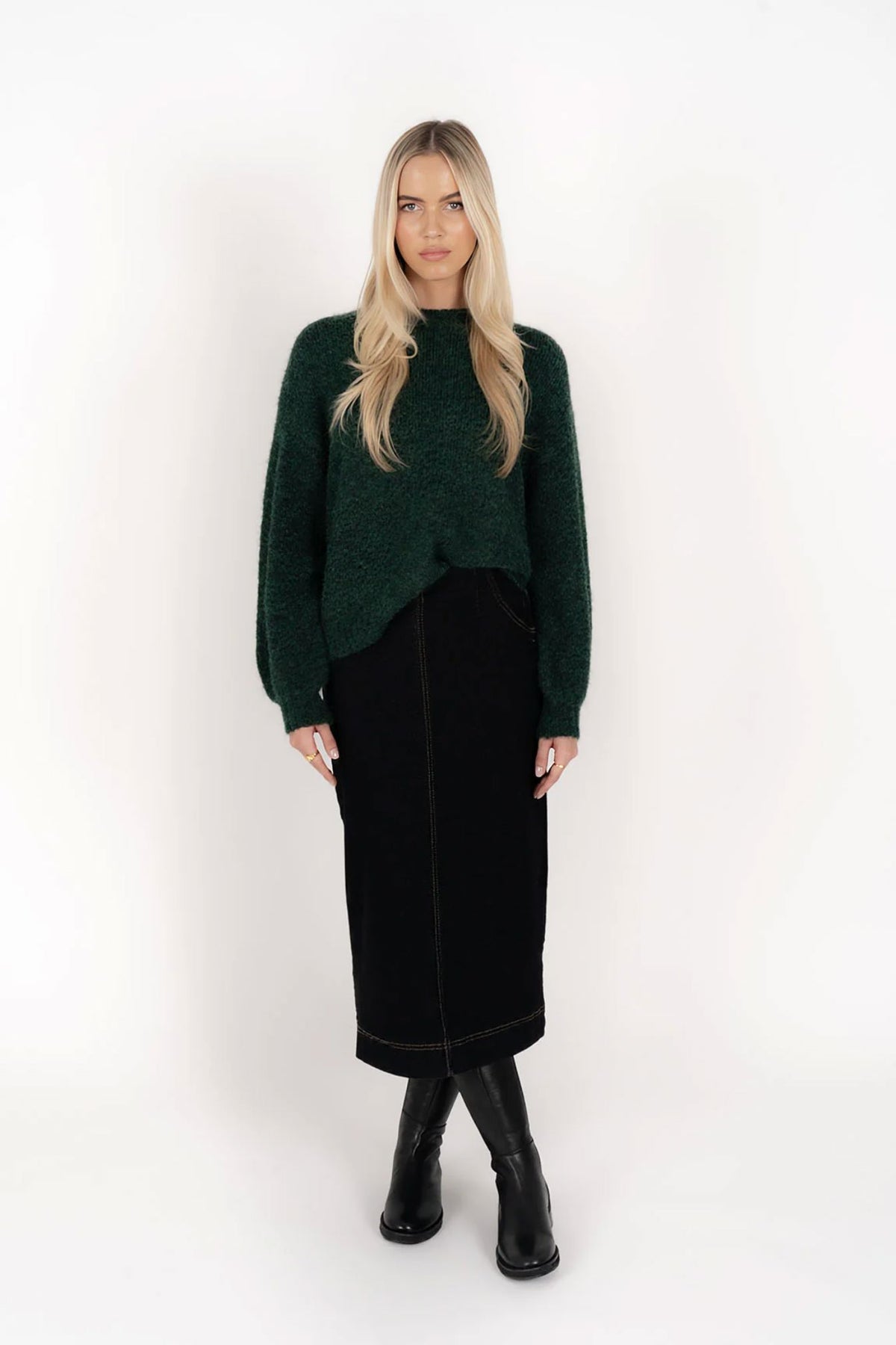 HUMIDITY LIFESTYLE Neve Jumper - Green Jumpers + Knitwear - Zabecca Living