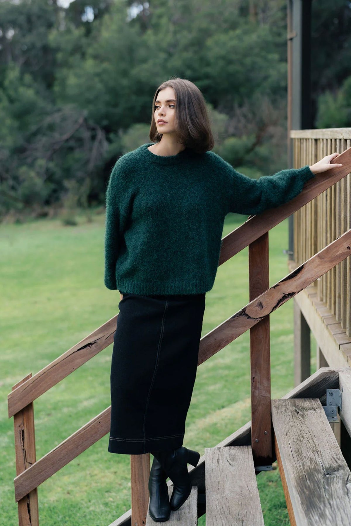 HUMIDITY LIFESTYLE Neve Jumper - Green Jumpers + Knitwear - Zabecca Living