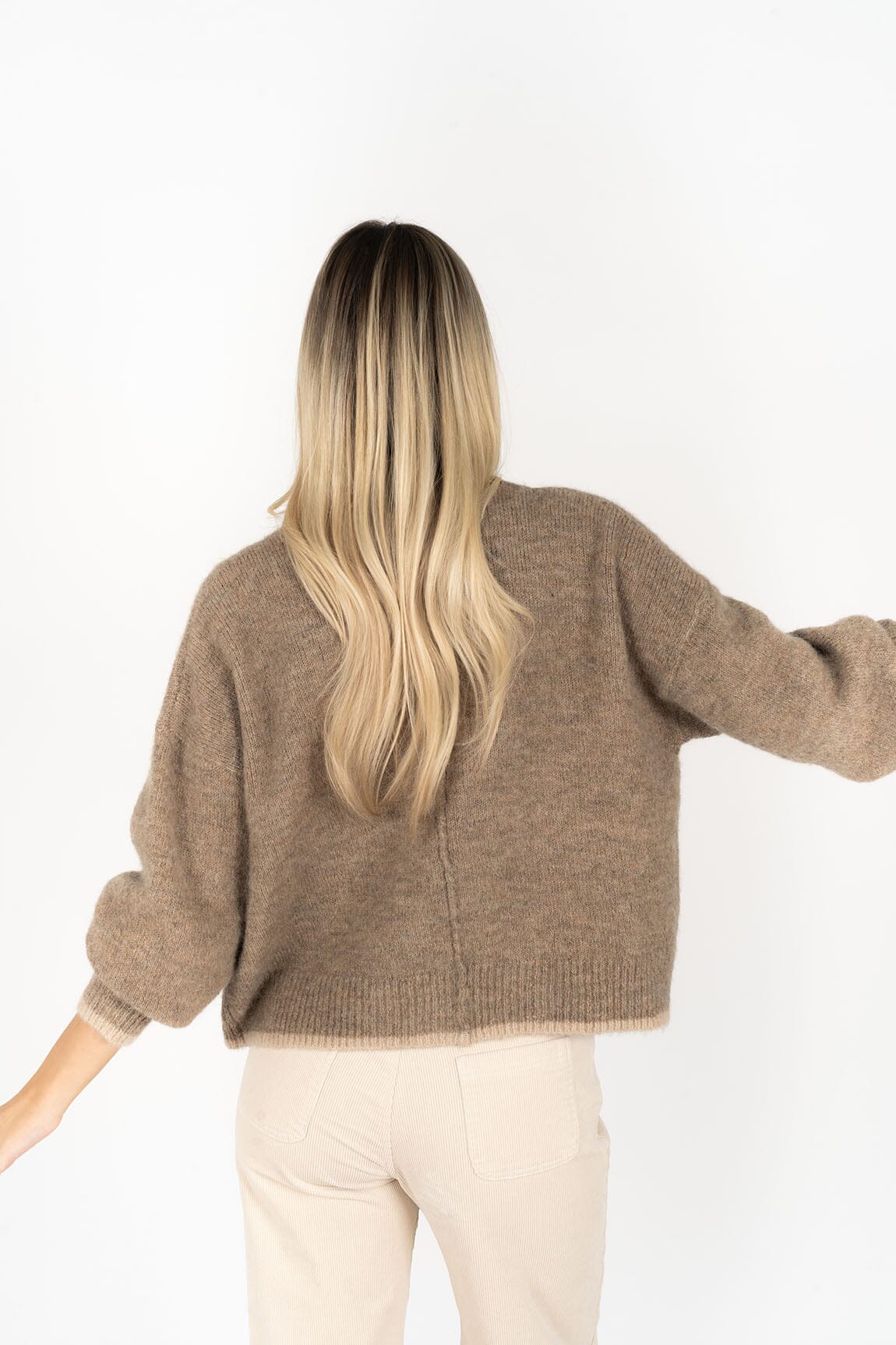 HUMIDITY LIFESTYLE Romi Cardi - Hazelnut / Cream CARDIGAN - Zabecca Living