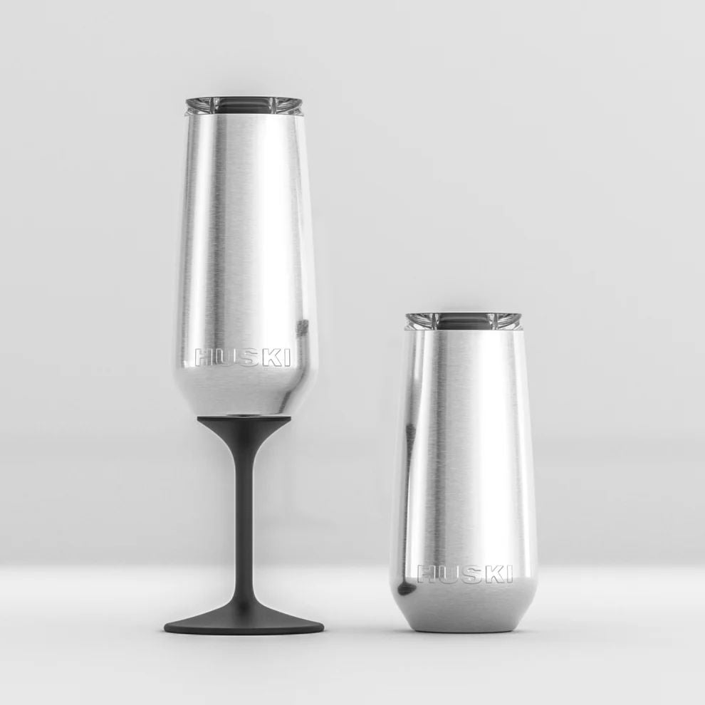 HUSKI Champagne Flute - Brushed Stainless DRINKWARE - Zabecca Living