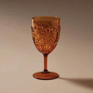 INDIGO LOVE Flemington Acrylic Wine Glass - Amber DRINKWARE - Zabecca Living