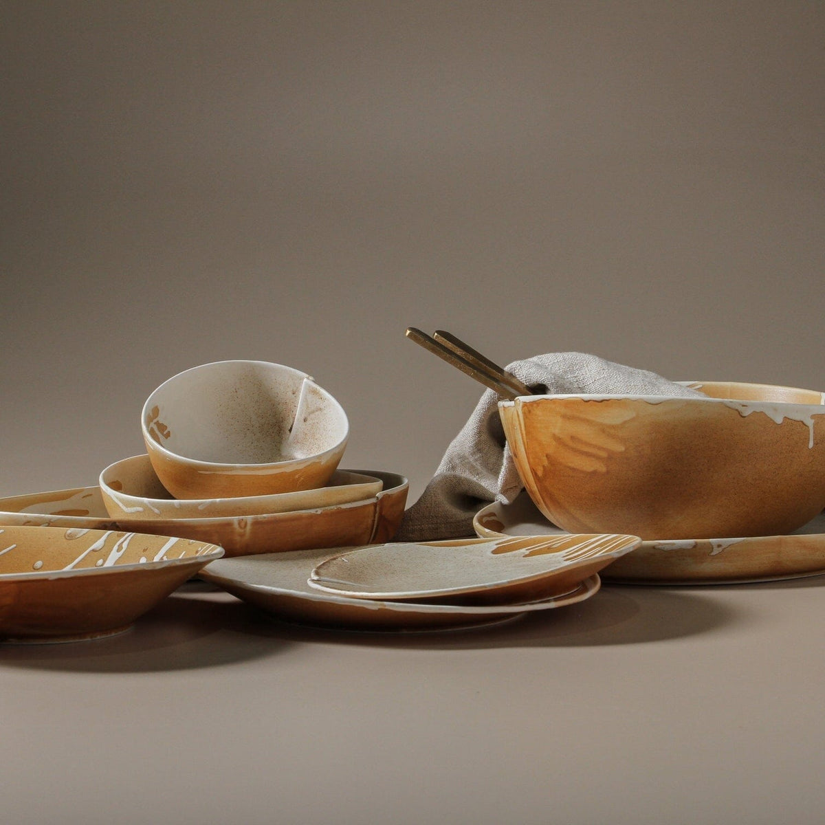 INDIGO LOVE Kintsu Round Platter Plate - Zabecca Living